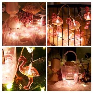 BUFFER® 10lu Pilli Led Flamingo Dekoratif Işık Zinciri Aydınlatma 1