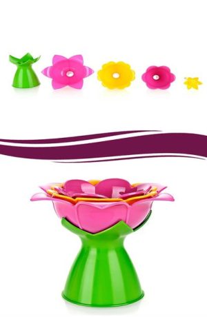 BUFFER® Manolya Çiçek Tasarımlı 3 Farklı Boy Matruşka Huni Seti ve Standı