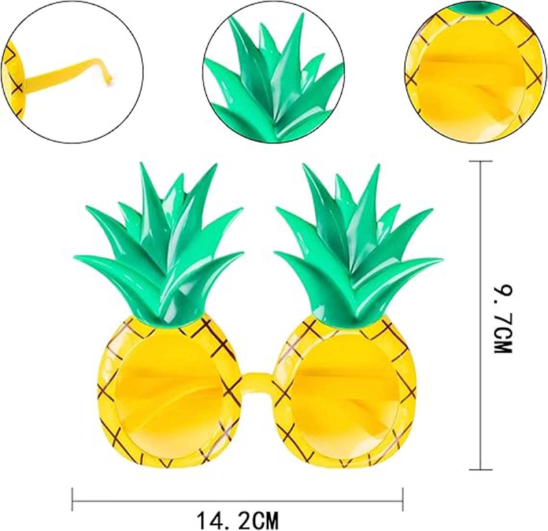 Tropikal Hawaii Ananas Şekilli Parti Gözlüğü 9.5 X 14 Cm - Görsel 5