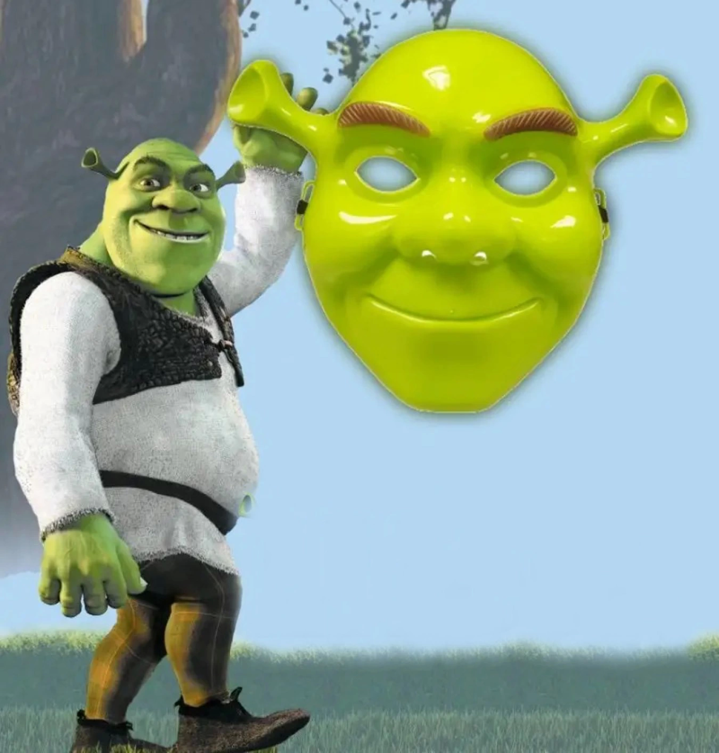 Yeşil Shrek Maskesi 21x25 Cm - Görsel 2