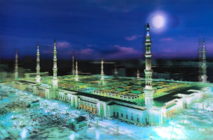 3 Boyutlu Resim  Ekstra Çözünürlüğe Sahip Medine Resmi Tablosu 40x60 Cm