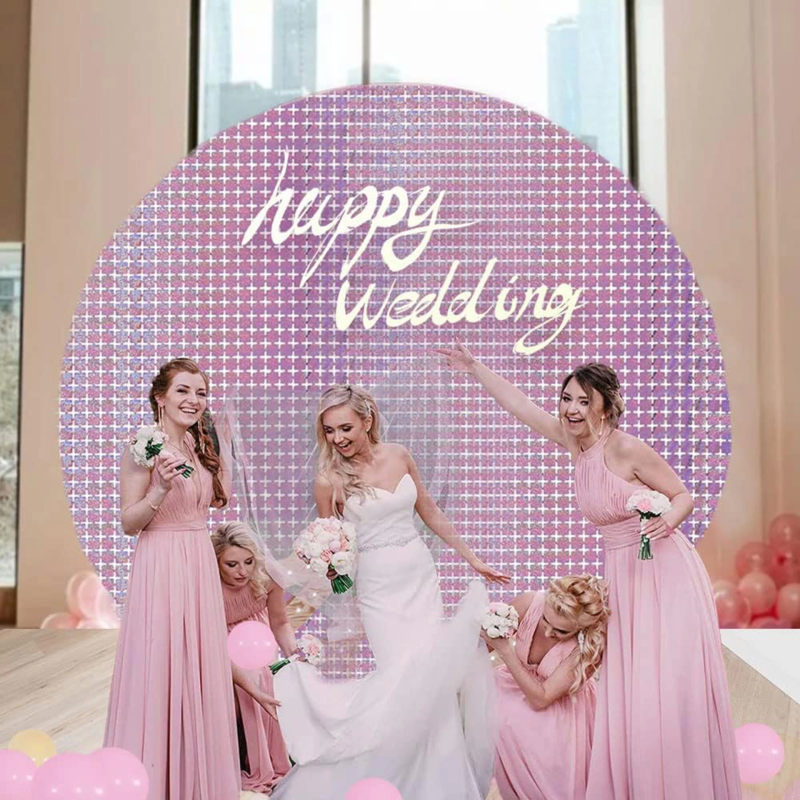 Ekstra Metalize Rose Gold Renk Disko Dikdörtgen Kesim Kapı Perdesi Dekorasyon 1x2 Metre - Görsel 4