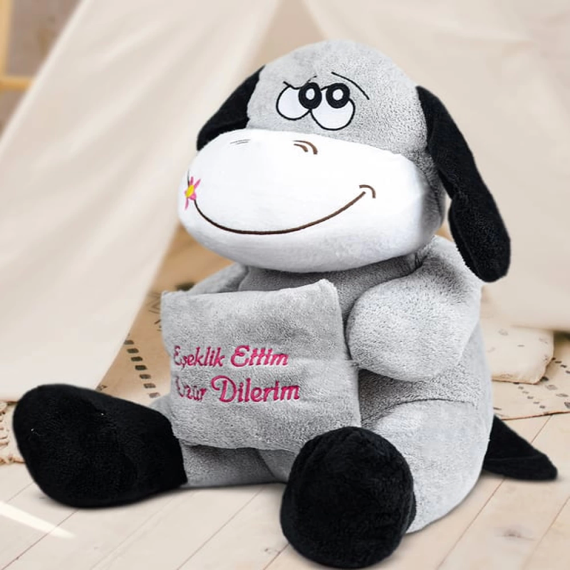 Eşeklik Ettim Özür Dilerim Peluş Oyuncak Eşek - Görsel 2