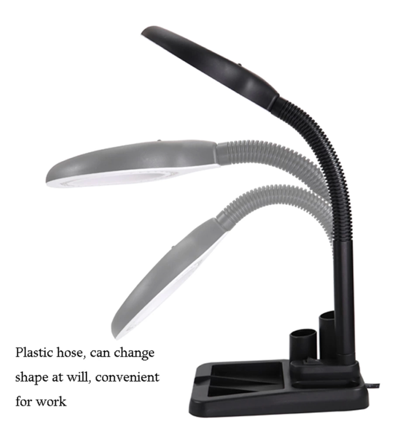 Esnek 5x /10x,40 Led Işıklı Büyüteç ,lamba  Büyüteç Okuma, Çalışma Lehim Masa Lambası A808 - Görsel 5