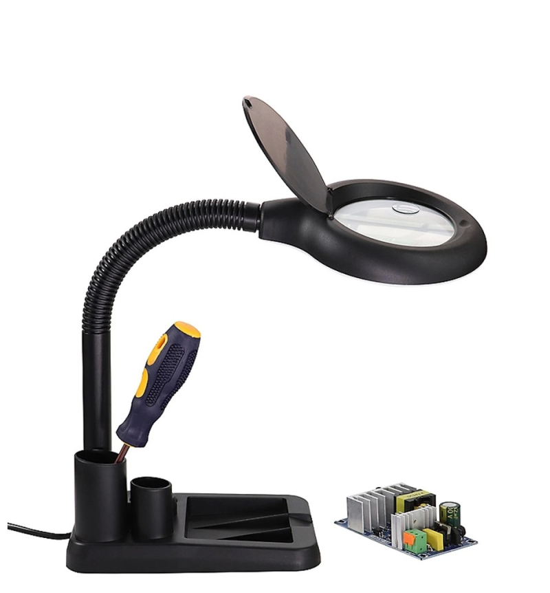 Esnek 5x /10x,40 Led Işıklı Büyüteç ,lamba  Büyüteç Okuma, Çalışma Lehim Masa Lambası A808 - Görsel 7