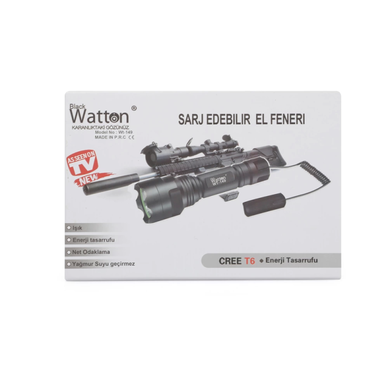Güçlü  Aparat Uyumlu Şarjlı Fener  Wt-149 - Görsel 2