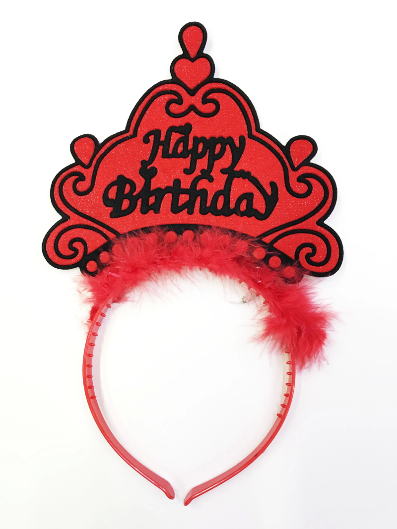 Happy Birthday Yazılı Neon Renk Taç 12 Adet - Görsel 2