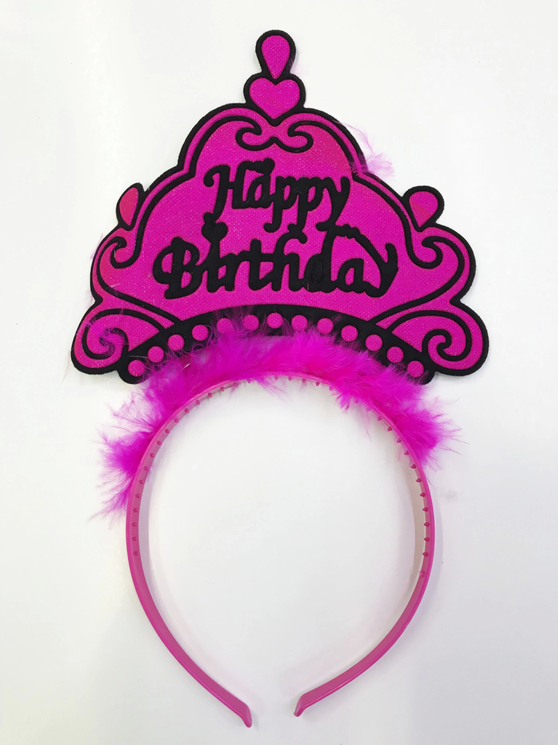 Happy Birthday Yazılı Neon Renk Taç 12 Adet - Görsel 4