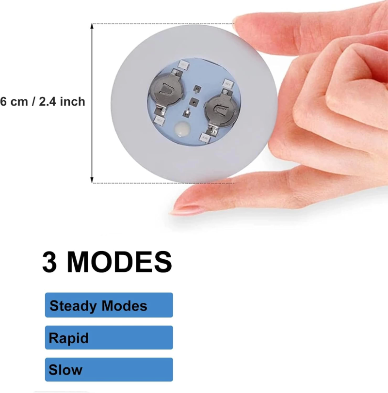 Işıklı Yapışkanlı Bardak Altı Aparatı Ledli 3 Modlu 6 Cm Çap 1 Adet - Görsel 4