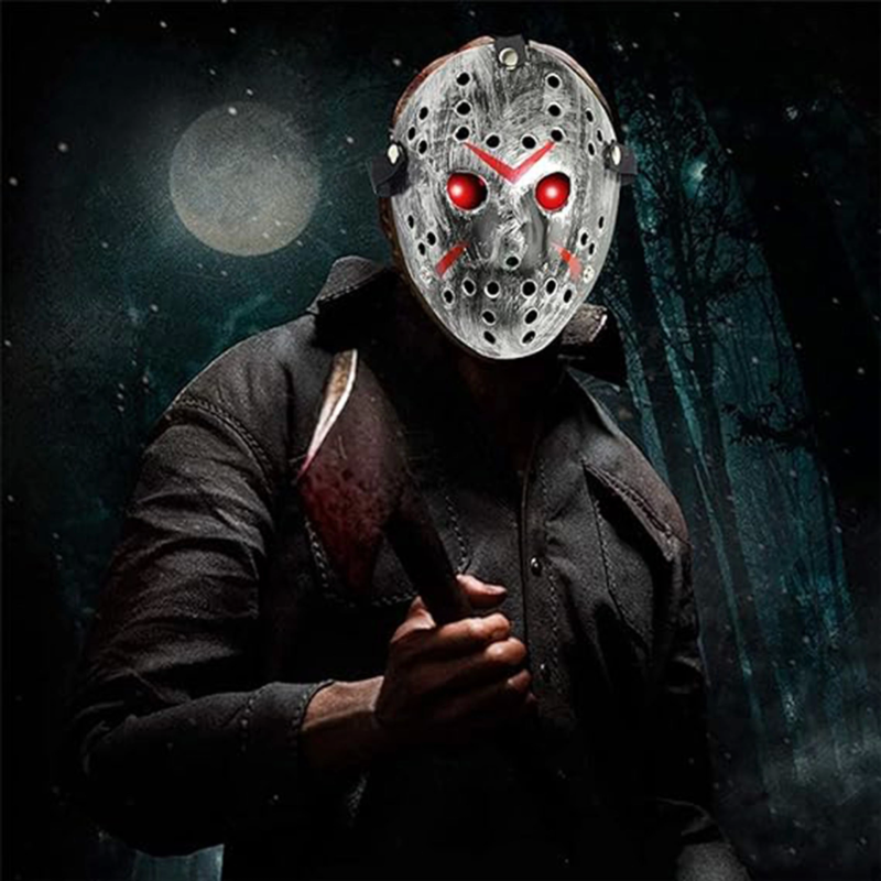 Jason Maskesi Hannibal Maskesi Metal Gümüş Renk 20x25 Cm - Görsel 2