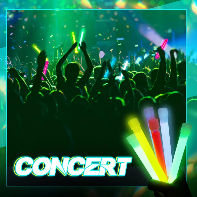 Karanlıkta Yanan Asılabilir İp Aparatlı Glow Stick Kolye Glow Stick Lamba 6 Adet 6 Renk 15 Cm - Görsel 5