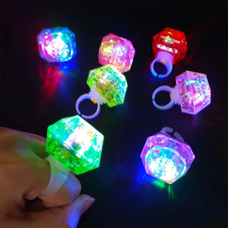 Kristal Tasarımlı Led Glow Işıklı 3 Modlu Pembe Yüzük 3.5 X 5 Cm - Görsel 2