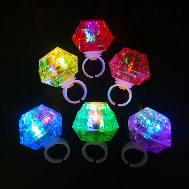Kristal Tasarımlı Led Glow Işıklı 3 Modlu Pembe Yüzük 3.5 X 5 Cm - Görsel 3