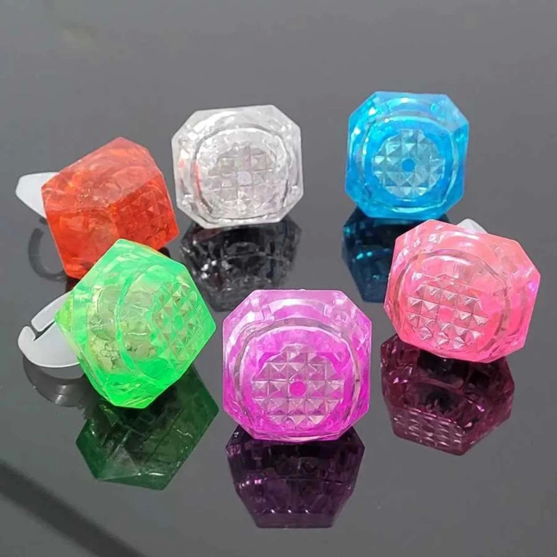 Kristal Tasarımlı Led Glow Işıklı 3 Modlu Pembe Yüzük 3.5 X 5 Cm - Görsel 5
