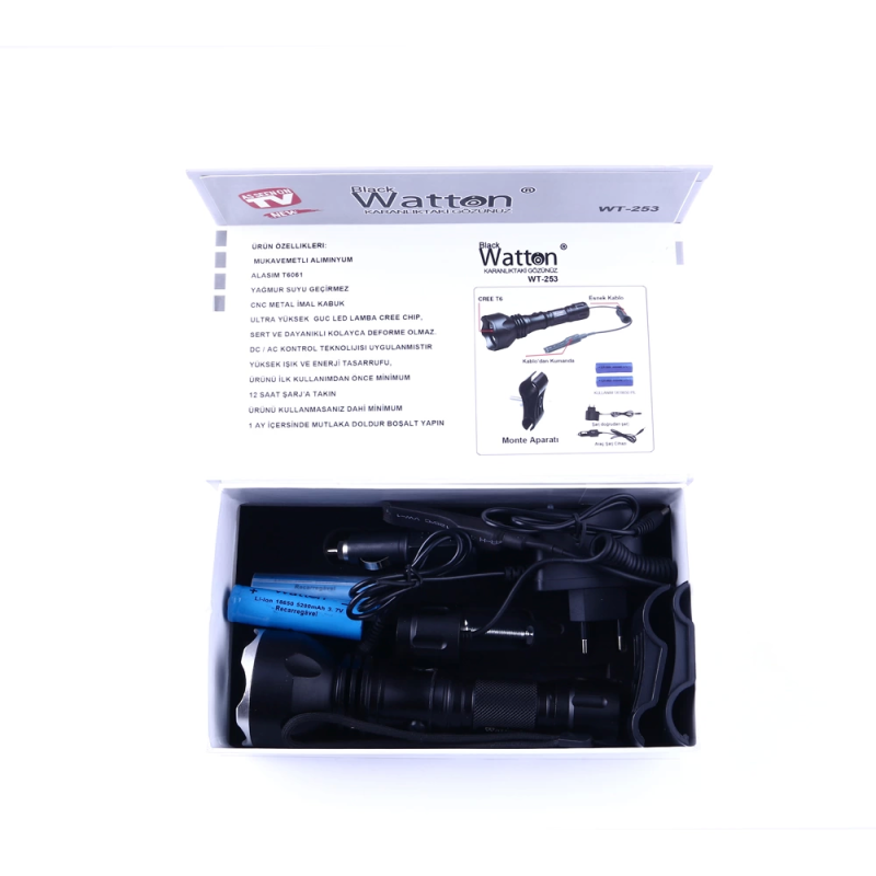 Orjinal 600 Lümen Tx6 Şarjlı Özel Avcı Feneri  Wt-253 - Görsel 3
