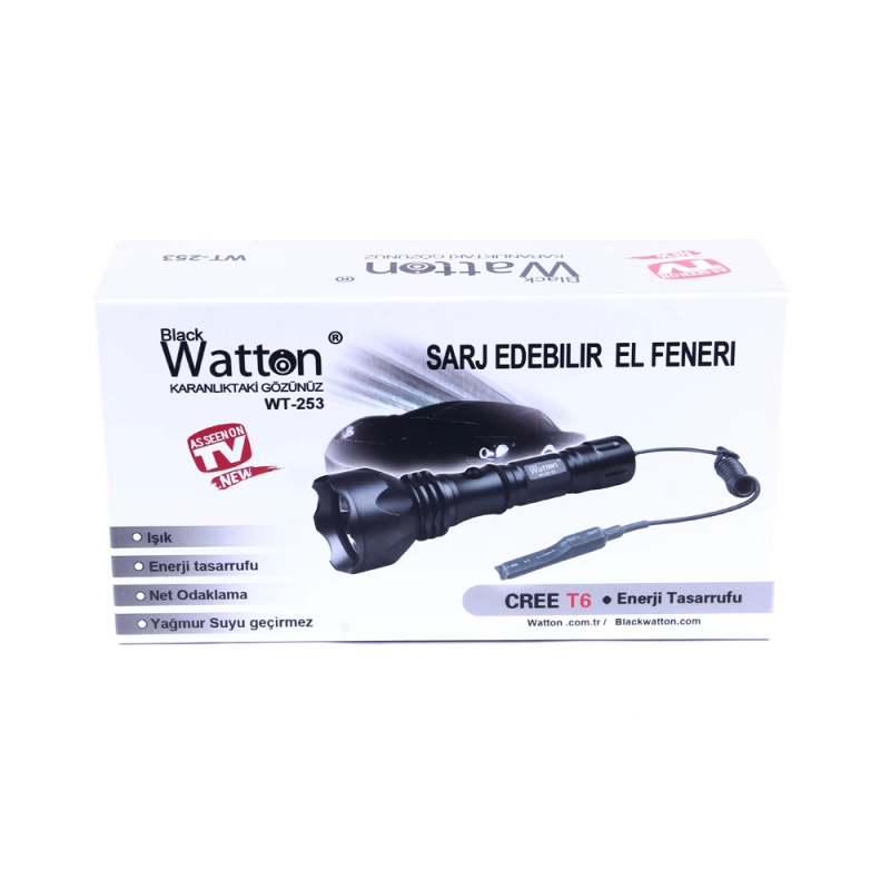 Orjinal 600 Lümen Tx6 Şarjlı Özel Avcı Feneri  Wt-253 - Görsel 4