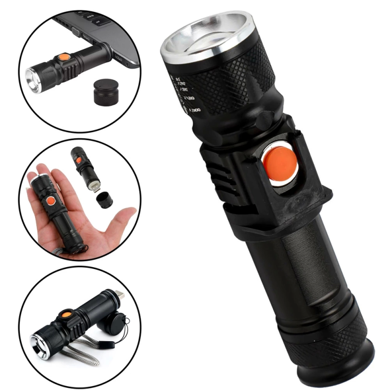 P50 Led Şarjlı Mıknatıslı Usb El Feneri  Wt-622 - Görsel 3