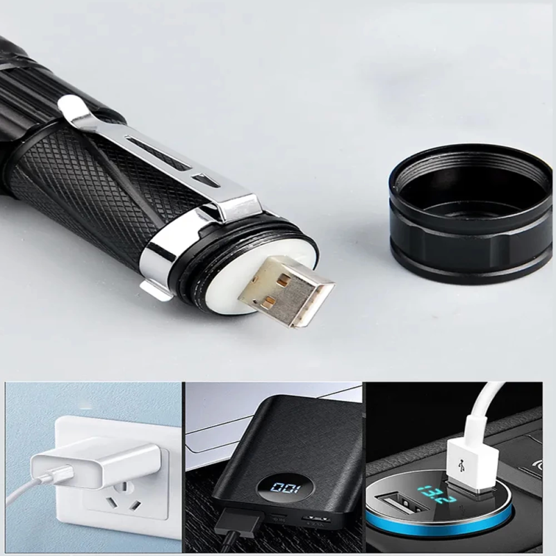 P50 Led Şarjlı Mıknatıslı Usb El Feneri  Wt-622 - Görsel 4