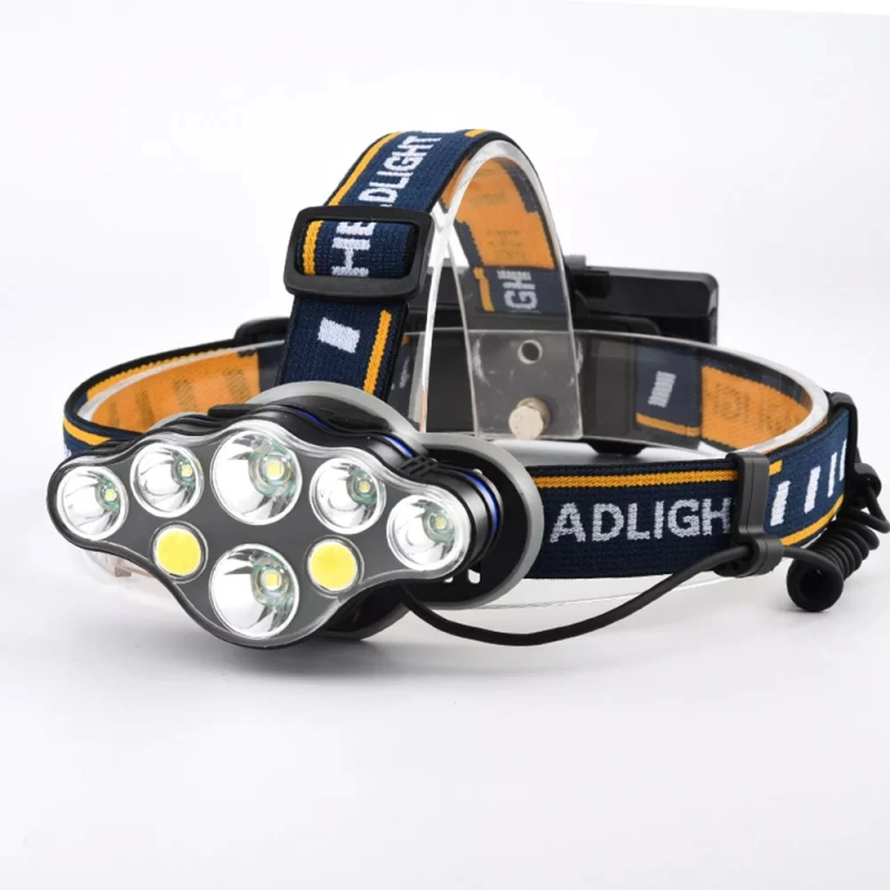 Ps-888 Güçlü Usb Şarj Edilebilir Profesyonel 8 Modlu 6000 Lümen 8 Led Su Geçirmez Kafa Lambası - Görsel 2