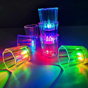 Renkli Led Parlayan Fiber Optik Glow Işıklı Bardak 5