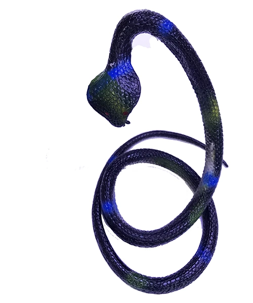 Siyah Renk Gerçekçi Kobra Model Silikon Yumuşak Yılan 80 Cm - Görsel 2