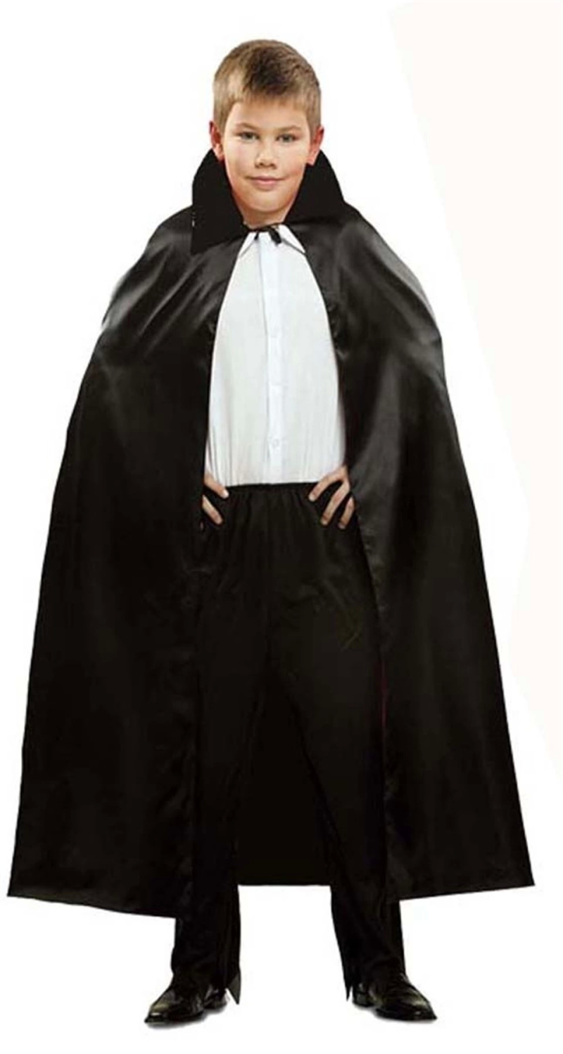 Siyah Renk Yakalı Halloween Pelerini 90 Cm - Görsel 3