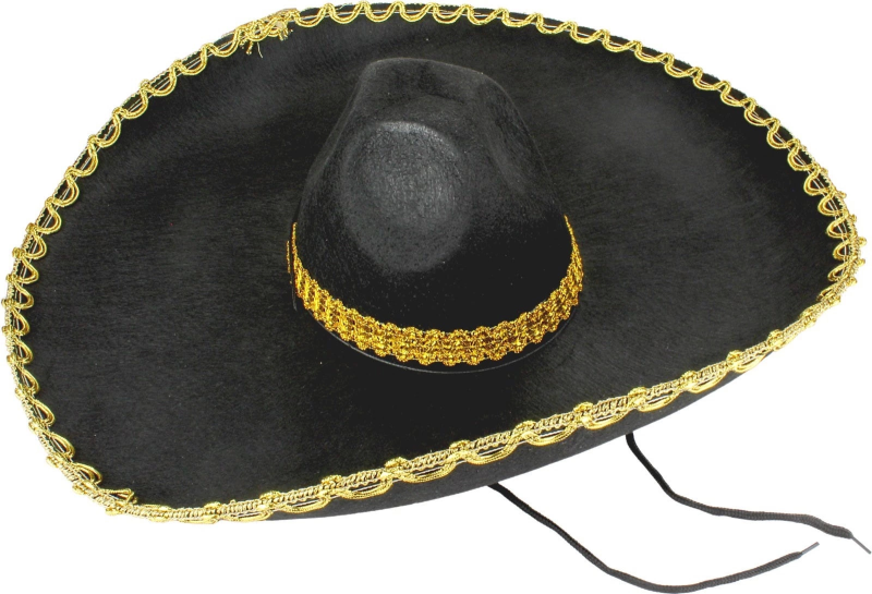 Sombrero Meksika Şapkası Mariachi Altın Şeritli Yetişkin Boy - Görsel 2