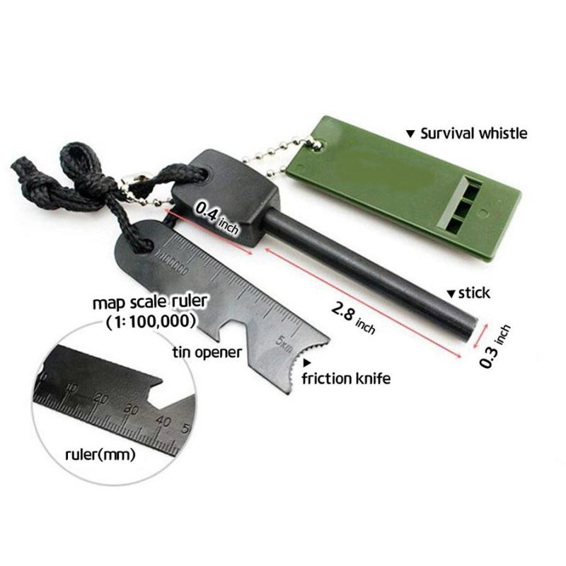 Survive Magnezyum Çubuğu Ateş Başlatıcı Çakmak Taşı - Görsel 4