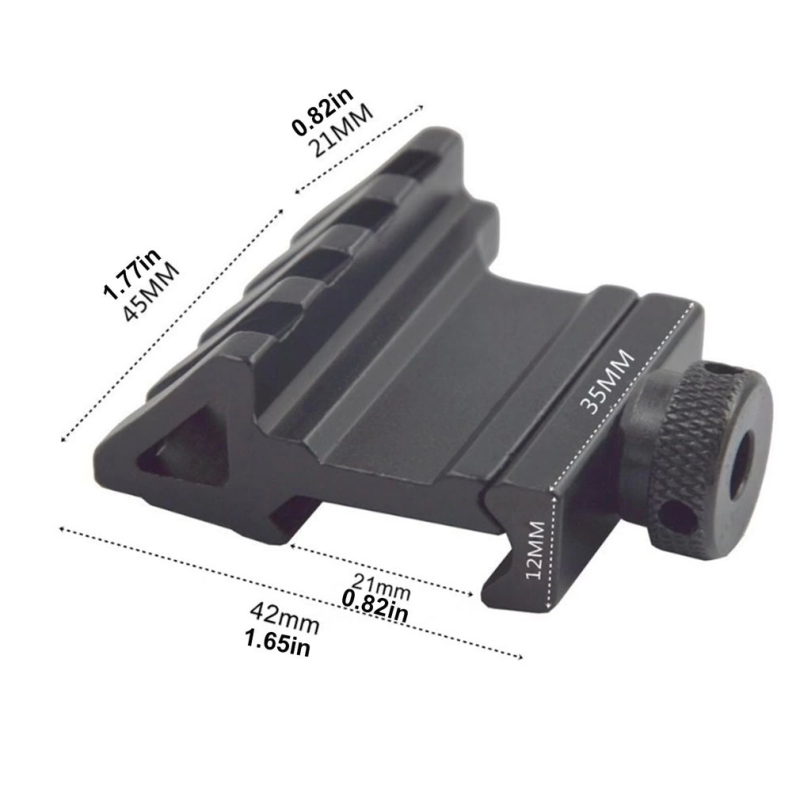 Taktik 45 Derece Açı Ofset Yan Adaptörü Rts 20mm Picatinny Ray - Görsel 2