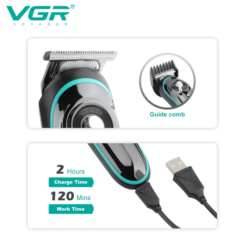 Vgr V-075 T Bıçak Sıfır Kesim Lcd Ekran Şarjlı Tıraş Makinesi - Görsel 2