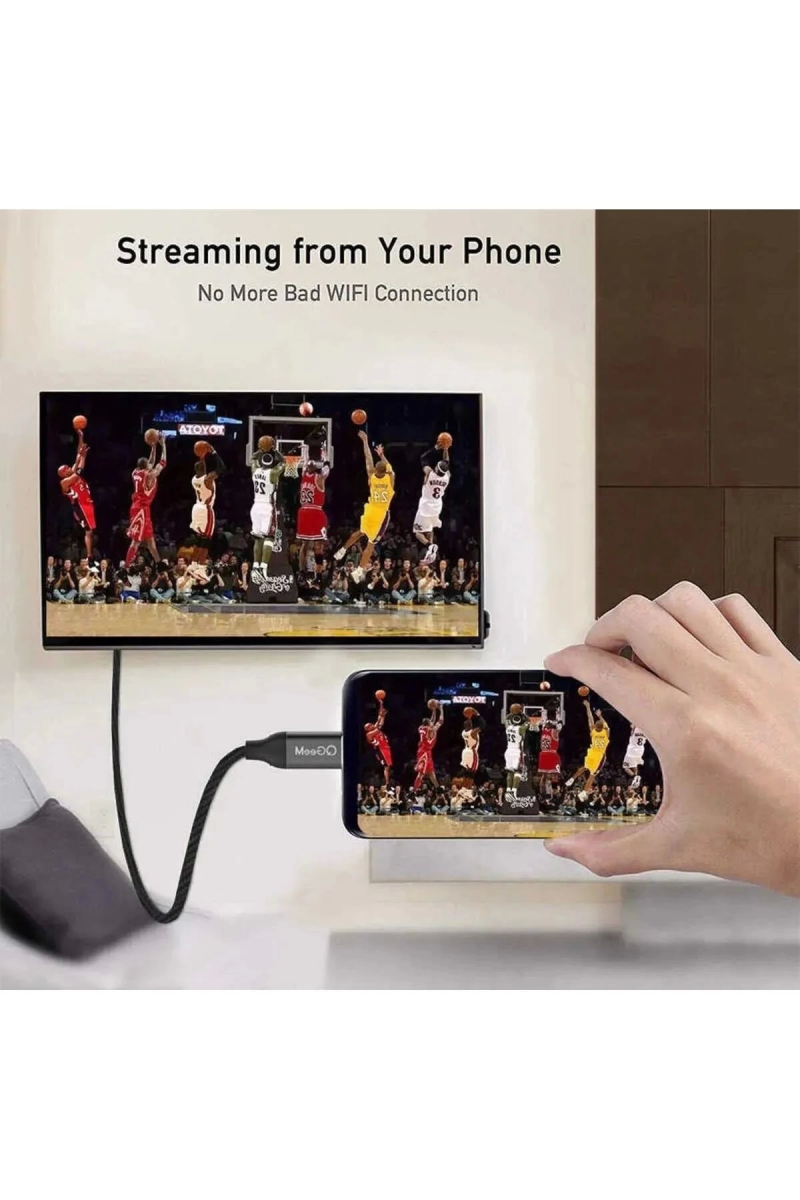 3 Metre 8 Gbps Hız 4k/30 Hz Type C To Hdmı Çevirici Dönüştürücü Tv Telefon Pc Hasır Bağlantı Kablosu - Görsel 4