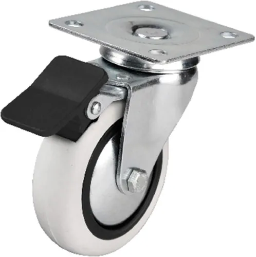 353 - 75x25 Mm Pvc Makaralı Tablalı Frenli Teker 4 Adet