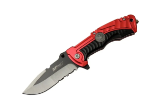 4-12-4 Kırmızı Kurtarma / Kamp Çakısı 21cm- Yarı Otomatik