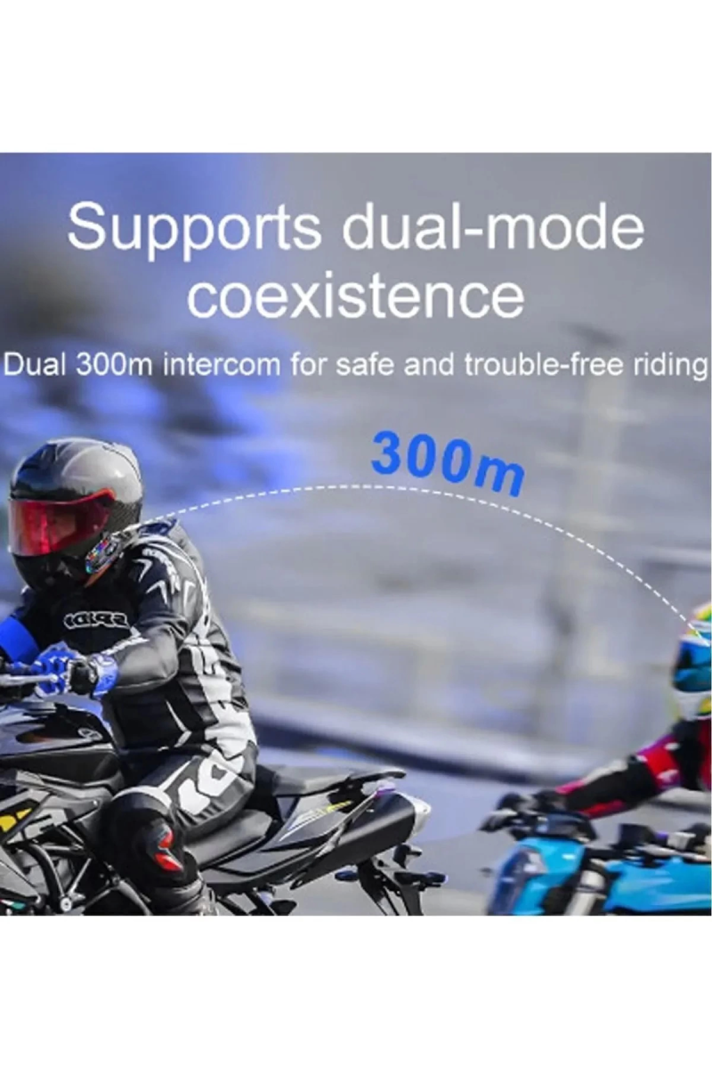 A50 Motosiklet Kask Kulaklık Intercom Işıklı Bluetooth V5.3 2800mah - Görsel 2