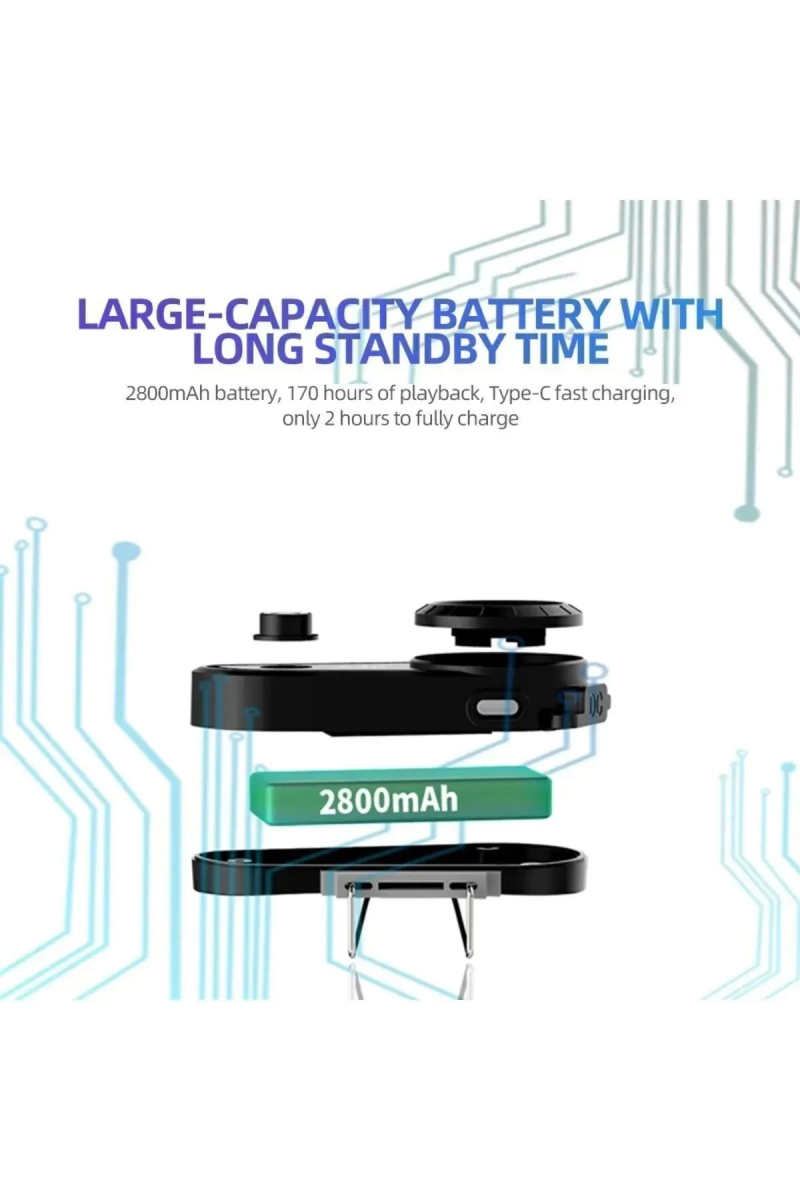 A50 Motosiklet Kask Kulaklık Intercom Işıklı Bluetooth V5.3 2800mah - Görsel 3