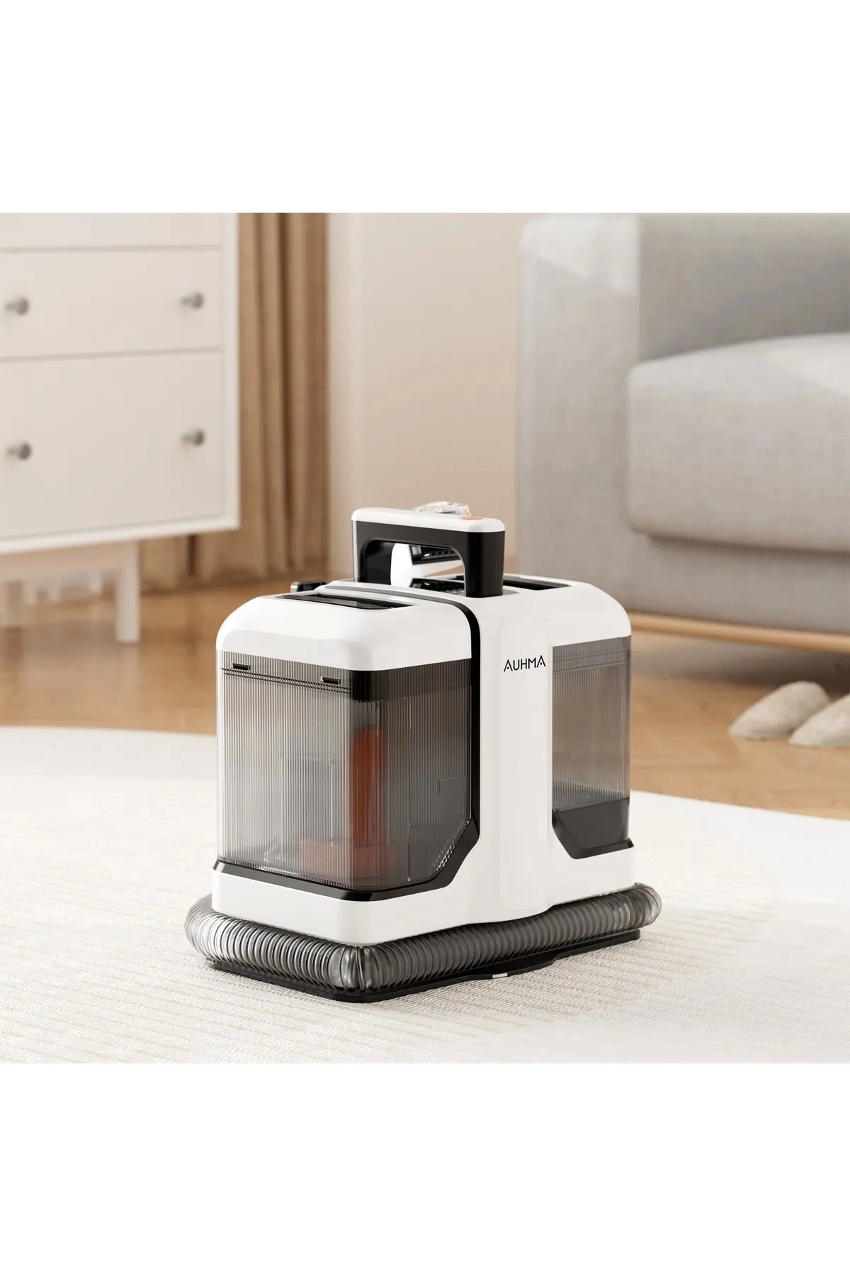 Auhma Koltuk Ve Halı Yıkama Makinesi 2 Başlıklı Leke Çıkarıcı 450 Watt Beyaz - Görsel 3