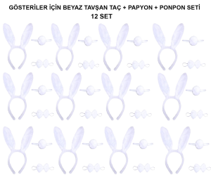 Beyaz Tavşan Kostüm Seti – Taç