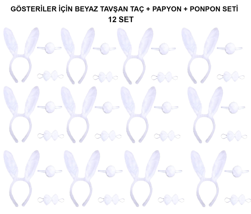 Beyaz Tavşan Kostüm Seti – Taç