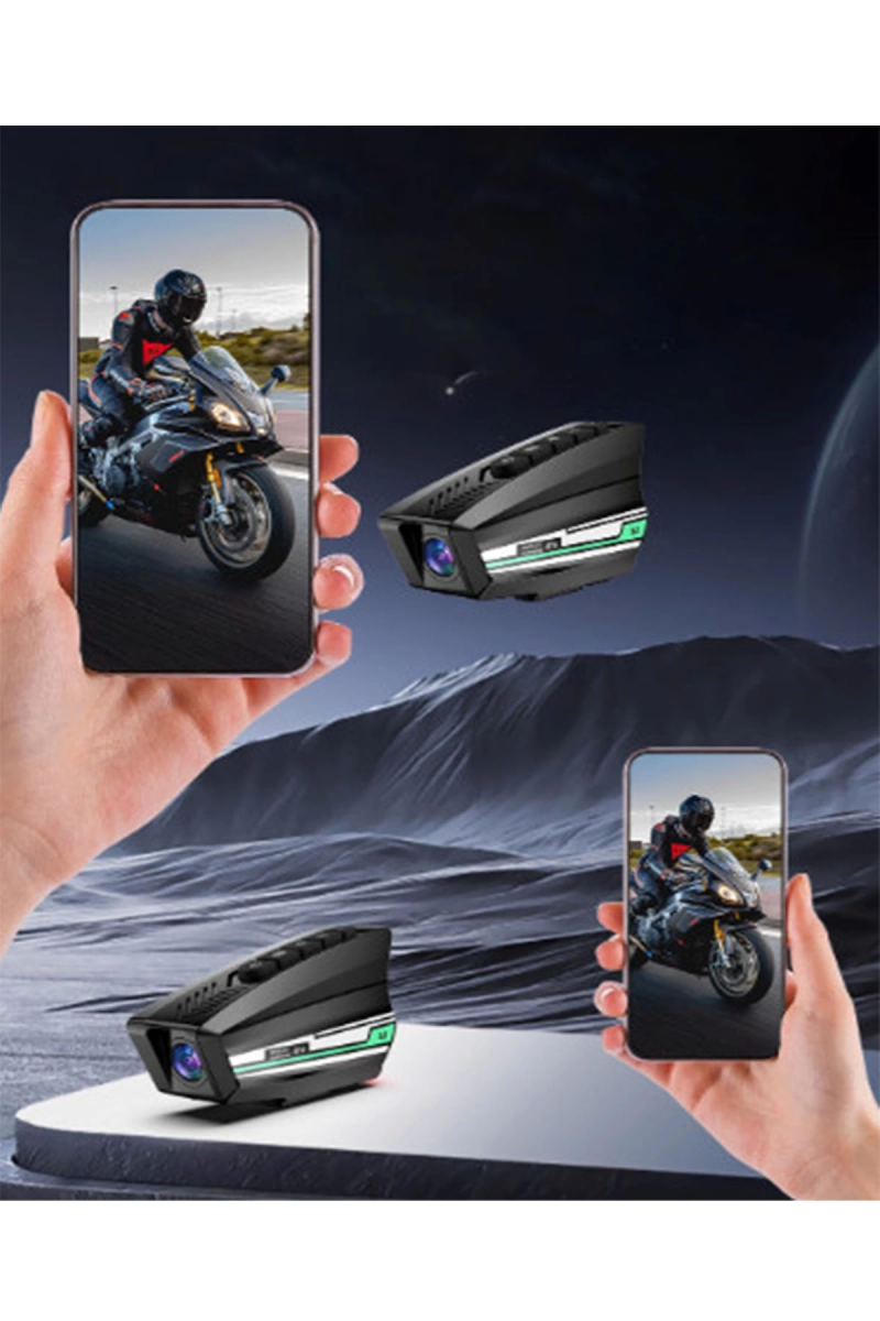 Bt16 Motosiklet Kask Bluetooth Kulaklık 2000 Mah Batarya 1080p Hd Kamera Intercom Kulaklık Su Geçirmez - Görsel 4