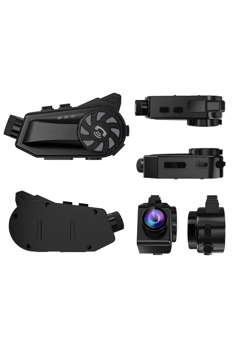 Bt68 Motosiklet Kask Bluetooth Kulaklık 1080p Kamera Ses Kontrolü Video Kayıt Özellikli İntercom - Görsel 4