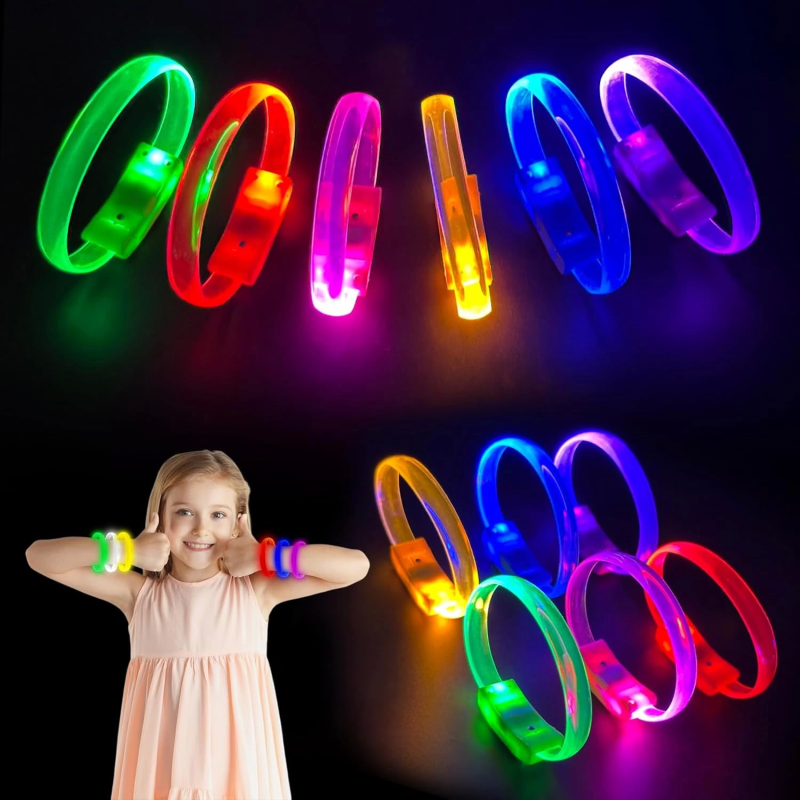 Festival  Parti Led Bileklik Baskı Yapılabilir 3 Farklı Mod Işıklı 1 Adet - Görsel 4