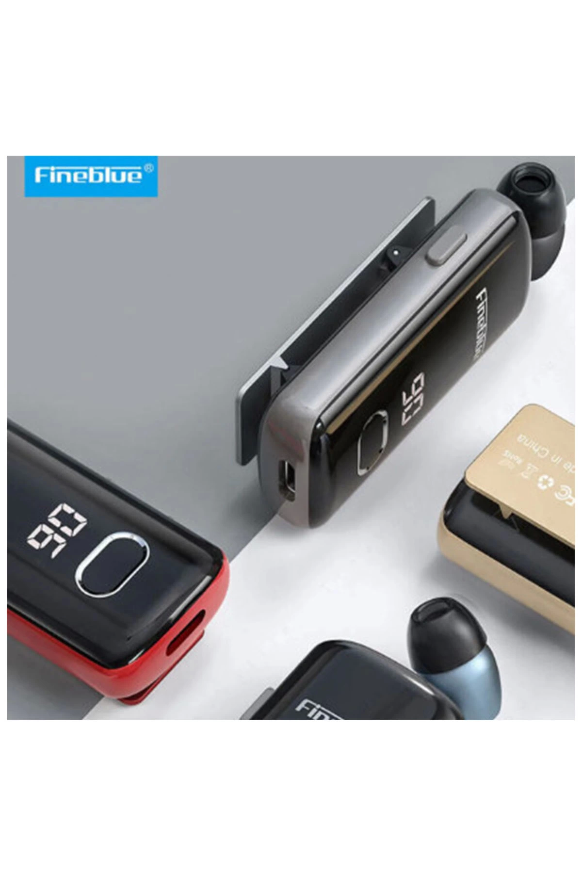 F580 Dijital Göstergeli Makaralı Titreşimli Bluetooth Kulaklık Siyah - Görsel 3