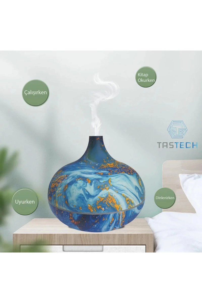 Hava Nemlendirici 7 Led Işıklı Aromatik Oda Kokusu 550 Ml Difüzörü Buhar Nemlendırıcı - Görsel 2