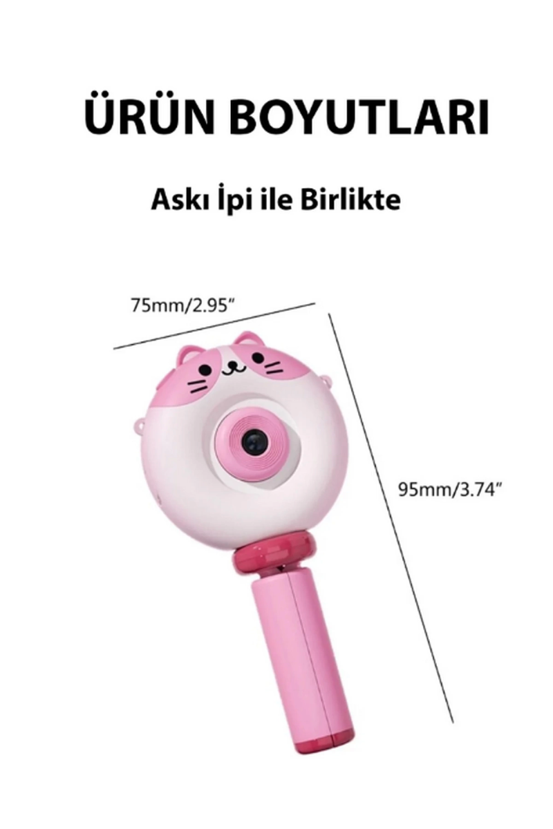 Hd Kamera Karikatür Tripodlu Çocuk Dijital Kamera Fotoğraf Makinası 1080p Video Kaydedici 2.0 İnç - Görsel 6
