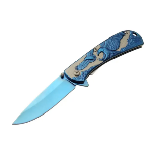 Kartal  Çift Mavi 20 Cm Kamp / Outdoor Çakı 21cm - Yarı Otomatik