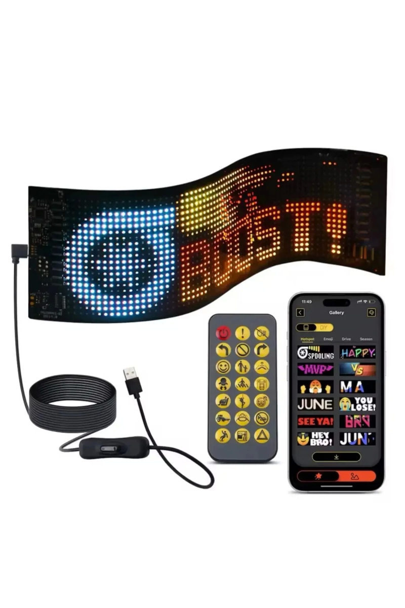 Led Ekran Matrix Panel Cama Yapışan En Büyük Boy 16x96 Led Sayısı Araba Yazısı 12cm-59.5cm - Görsel 2