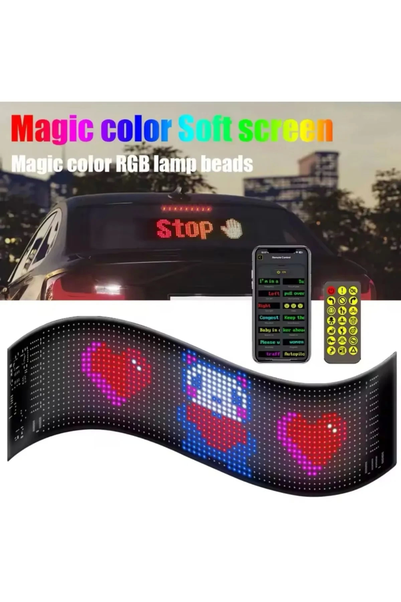 Led Ekran Matrix Panel Cama Yapışan En Büyük Boy 16x96 Led Sayısı Araba Yazısı 12cm-59.5cm - Görsel 3