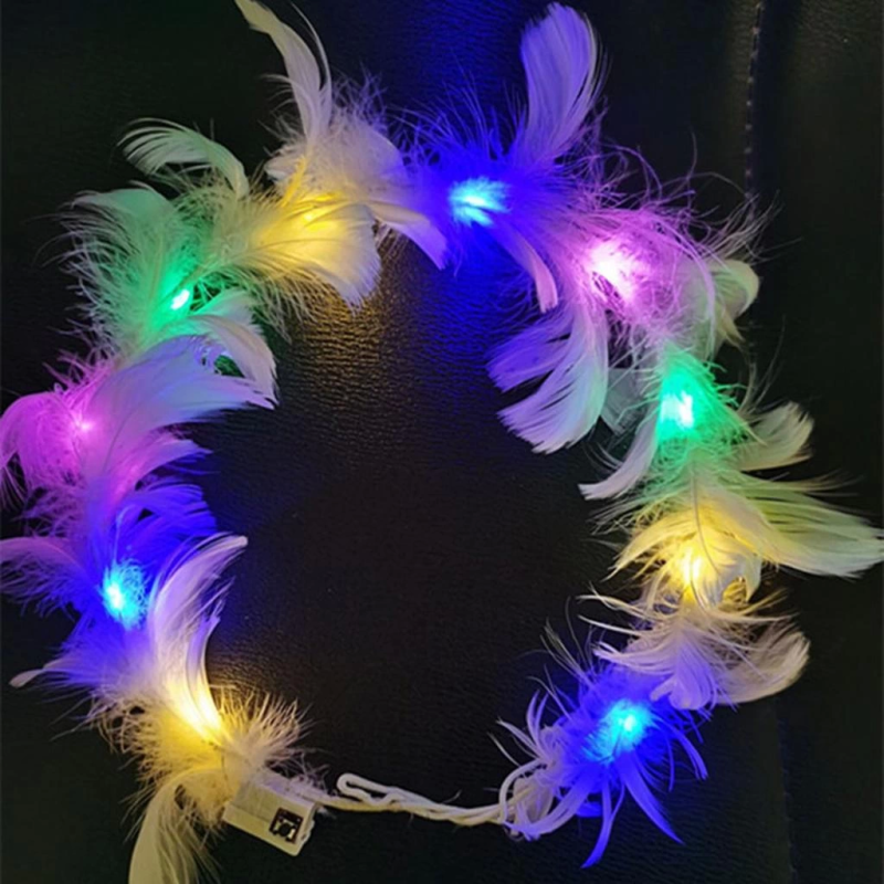 Led Işıklı Rengarenk Yanan 3 Fonksiyonlu Otrişli Parti Tacı Renkli 12x12 Cm - Görsel 3