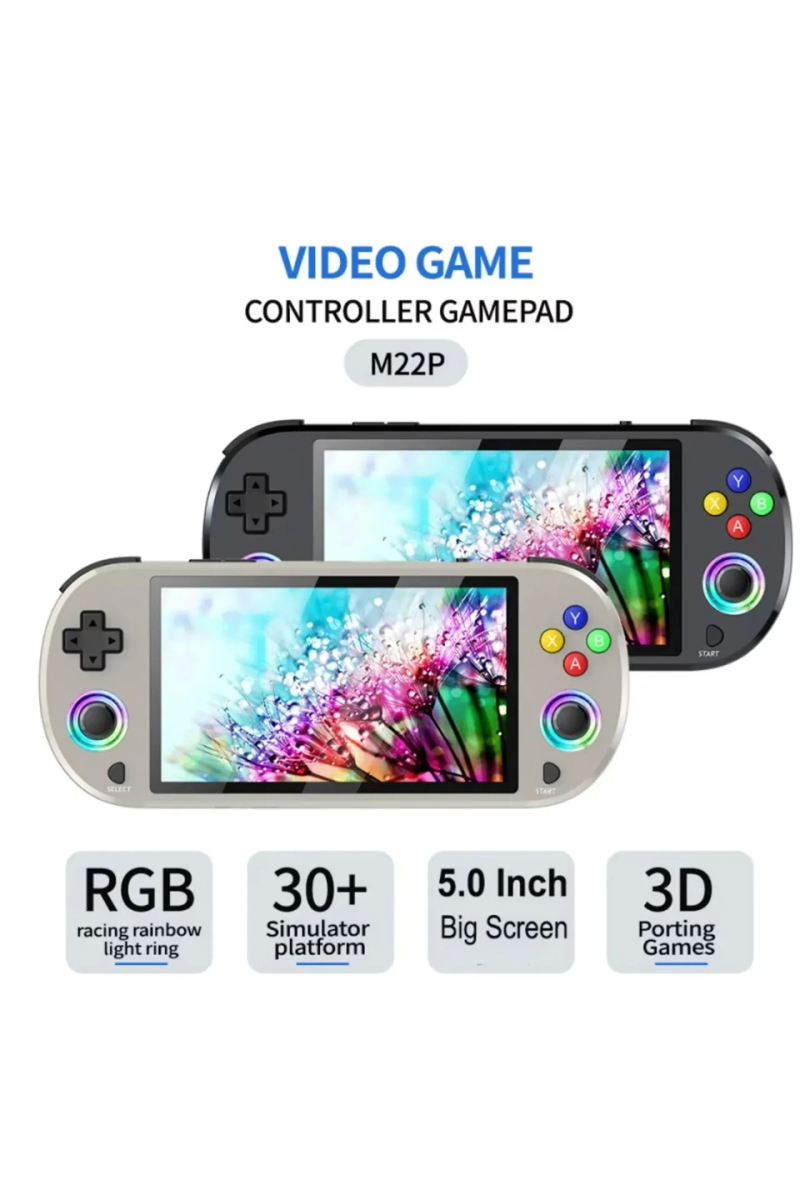 M22 Pro Retro Oyun Konsolu 5.0 ’’ıps Ekran Dahili 20000+ Oyun Emülatörleri Rgb Led Joystick - Görsel 4