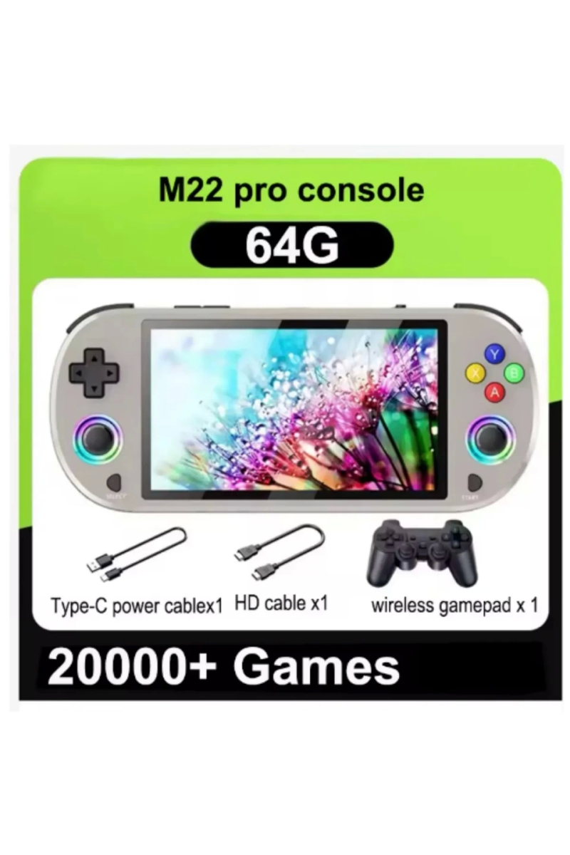 M22 Pro Retro Oyun Konsolu 5.0 ’’ıps Ekran Dahili 20000+ Oyun Emülatörleri Rgb Led Joystick - Görsel 6